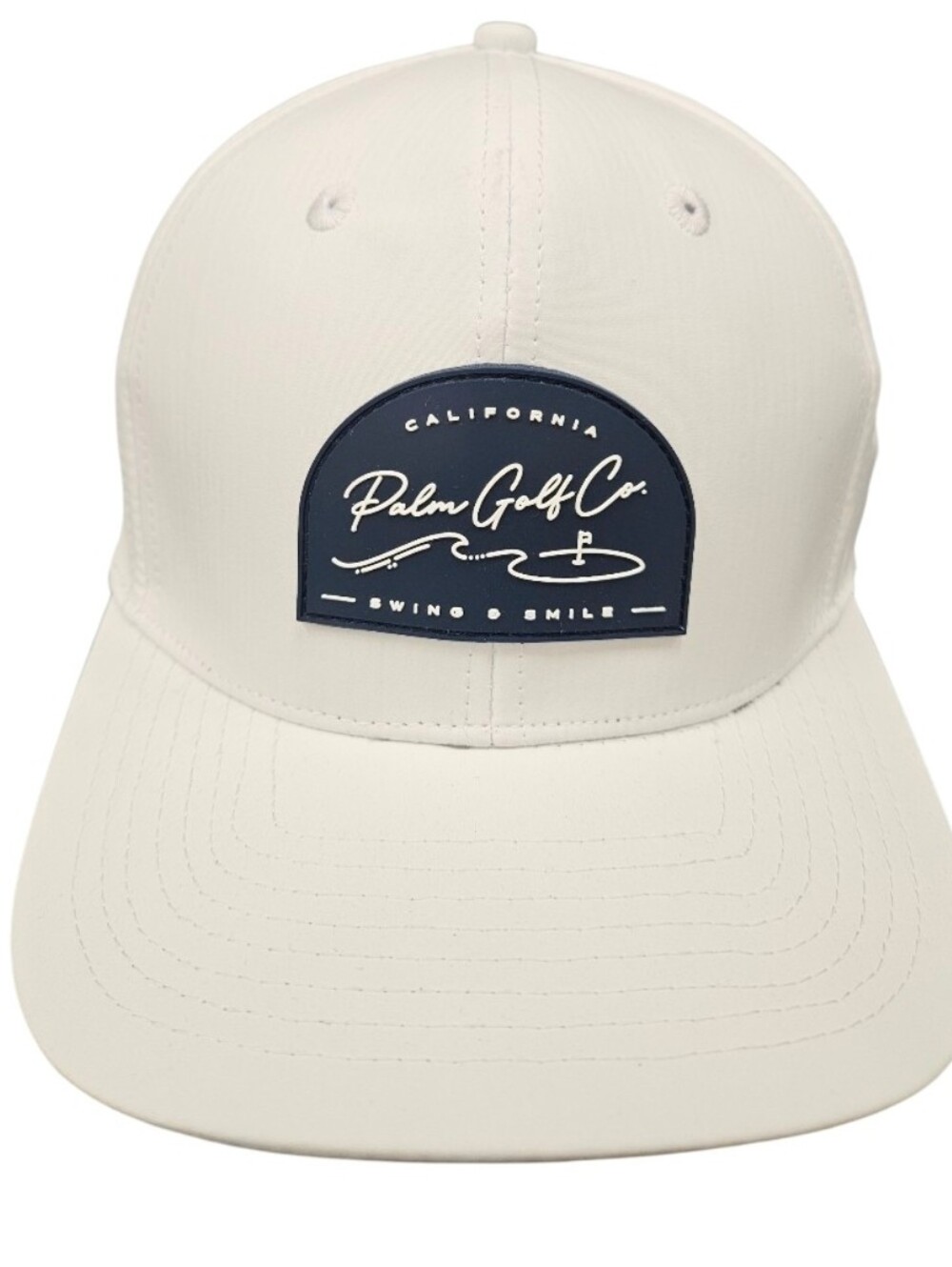 PALM GOLF $35 performance Rainbow Swing & Smile Snapback Hat White one size